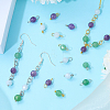16Pcs 4 Style Round Natural Green Aventurine Pendants & Connector Charms PALLOY-SW00069-4