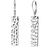 Hammered Rectangle Brass Leverback Earrings FS-WG7358A-01-1