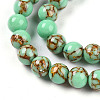 Synthetic Gold Line Turquoise Beads Strands G-A255-A03-04B-3