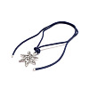 Alloy Flower Pendant Adjustable Nylon Cord Tie Knot Necklaces for Women WG58F26-02-2