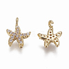 Brass Micro Pave Cubic Zirconia Charms X-ZIRC-F103-21A-G-2