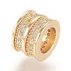 Brass Micro Pave Cubic Zirconia European Beads ZIRC-F062-11G-2