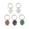 5Pcs Monstera Leaf Alloy Pendant Keychain X-KEYC-JKC00413-1