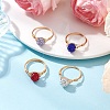 Handmade Polymer Clay Rhinestone Finger Rings for Women RJEW-JR00920-02-1