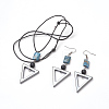 Cowhide Leather Cord Jewelry Sets SJEW-JS00978-2
