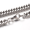 304 Stainless Steel Cuban Link Chain Necklaces and Bracelets Jewelry Sets SJEW-F129-01-P-3