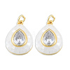 Brass Pave Clear Cubic Zirconia Pendants KK-N227-94D-2