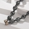 Round Twist Synthetic Non-Magnetic Hematite Beaded Necklaces NJEW-R020-04-2