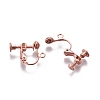 Rack Plated Brass Screw Clip-on Earring Findings KK-P169-04RG-2