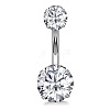 Clear Cubic Zirconia Belly Button Rings WG9960A-27-1