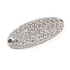 Rack Plating Brass Micro Pave Clear Cubic Zirconia Oval Connector Charms KK-A234-016P-2