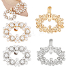 WADORN 4Pcs 2 Colors Detachable Iron Rhinestone Shoe Buckle Clips AJEW-WR0002-40-1