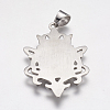 Non-Tarnish 304 Stainless Steel Big Badge Pendants STAS-K171-28P-2