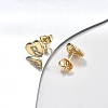 Rack Plating Brass Micro Pave Clear Cubic Zirconia Stud Earrings EJEW-K299-01G-5