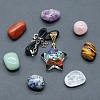 7 Chakra Tumbled Stone & Star Pendant Necklace Mixed Natural Gemstone Healing Stones Set PW-WG21137-01-2