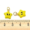 Star Rack Plating Brass Enamel Charms KK-Q804-07G-3