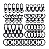 30Pcs 6 Styles Zinc Alloy Swivel Clasps & Split Key Rings FIND-PH0024-77-6