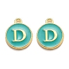 Golden Plated Alloy Enamel Charms ENAM-Q437-15D-1