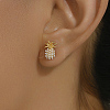 Elegant Pineapple Brass Stud Earrings DF3598-4