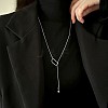 304 Stainless Steel Round Ball Slider Lariat Necklaces for Women WGD4E8A-02-2