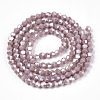 Opaque Solid Color Electroplate Glass Beads Strands EGLA-A039-P2mm-A13-3
