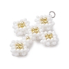 Seed Beads Beaded Charms PALLOY-MZ00358-01-3