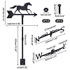 Horse Iron Wind Direction Indicator AJEW-WH0034-62-2
