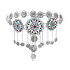 Alloy Colorful Rhinestone Flower Coin Tassel Waist Belly Chains for Women FS-WGD7CCF-02-2