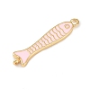 Brass Enamel Fish Connector Charms KK-L255-15G-03-2