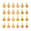 24Pcs 12 Styles Brass Micro Pave Cubic Zirconia Pendants KK-PH0012-97-6