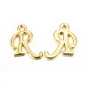 Golden Plated Alloy Letter Pendants X-PALLOY-J718-01G-R-1