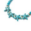 2Pcs Synthetic Turquoise & Plastic Pearl Beads Link Bracelets for Women BJEW-JB11286-5