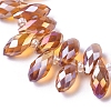 Electroplate Glass Faceted Teardrop Beads Strands EGLA-D014-33-3