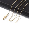 1mm Rack Plating Brass Box Chain Adjustable Slider Necklaces for Women Men MAK-L044-02G-1