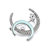 Alloy Crystal Rhinestone Double Moon Brooches JEWB-C037-03P-2