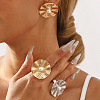 Alloy & Plastic Pearl Stud Earrings for Women EJEW-U028-09G-1