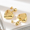 Heart 304 Stainless Steel Dangle Stud Earrings LS-EJEW-A125-56G-2