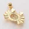Crab Brass Micro Pave Cubic Zirconia Charms ZIRC-L035-65-FF-3