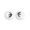 White and Black Flat Round Cartoon Resin Cabochons LS-CRES-Q009-01B-1