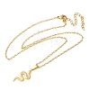304 Stainless Steel Snake Pendant Necklaces for Women Men LS-NJEW-Z063-03G-02-1