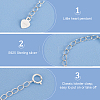 BENECREAT 4Pcs 2 Styles 925 Sterling Silver Plated Sterling Silver Curb Chain Extender FIND-BC0005-13A-4