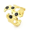 Irregular 304 Stainless Steel Enamel Wide Open Cuff Rings for Women RJEW-G338-12G-02-4