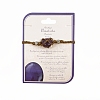 Natural Amethyst Macrame Pouch Braided Bead Bracelet FIND-PW0023-01H-1