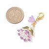 Handmade Glass Seed Beaded Angel Pendant Decorations HJEW-MZ00381-02-3