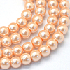 Baking Painted Pearlized Glass Pearl Round Bead Strands X-HY-Q003-4mm-18-1