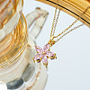 Plum Blossom Flower Brass Cubic Zirconia Pendant Necklaces for Women FS-WG57E4E-01-1