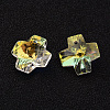 Cross Faceted K9 Glass Charms EGLA-O006-05-1