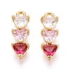 Brass Micro Pave Cubic Zirconia Charms KK-N263-95B-G-1