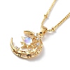 Moon Brass Micro Pave Cubic Zirconia Pendant Necklaces NJEW-A015-09KCG-1