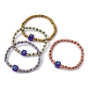 Evil Eye Lampwork & Glass Seed Beaded Stretch Bracelet BJEW-JB09528-1